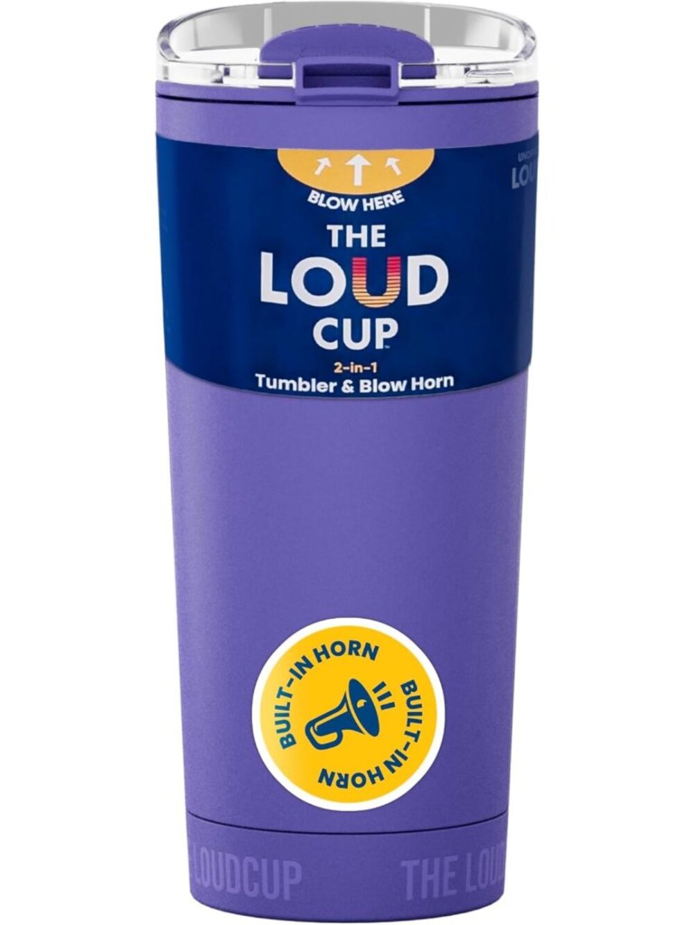 16 oz 2-in-1 Water Bottle & Noisemaker - Fun Royal Purple Hydration Accessory